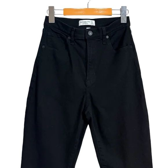 ABERCROMBIE & FITCH Curve Love The Flare Ultra High Rise Tall Black Jeans, Sz 27 - Picture 4 of 16